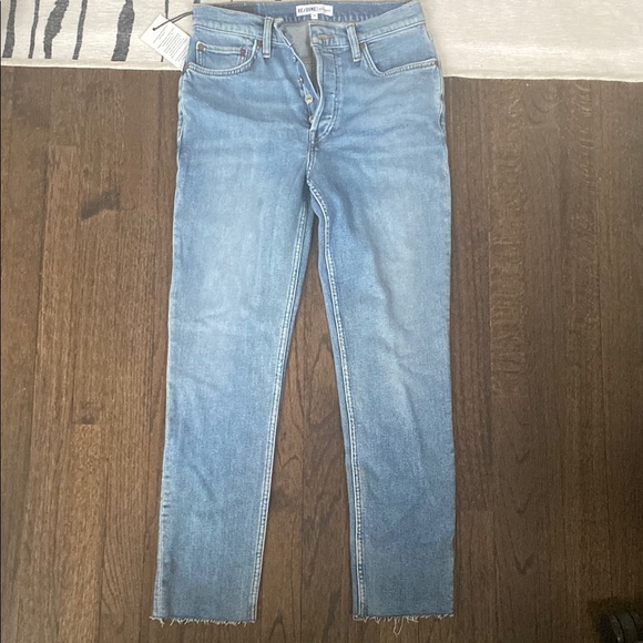Re/Done High Rise Ankle Crop Jeans - Picture 3 of 9